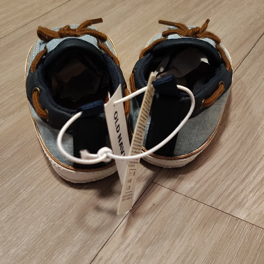 Old Navy Light Blue and Brown Boat Shoes